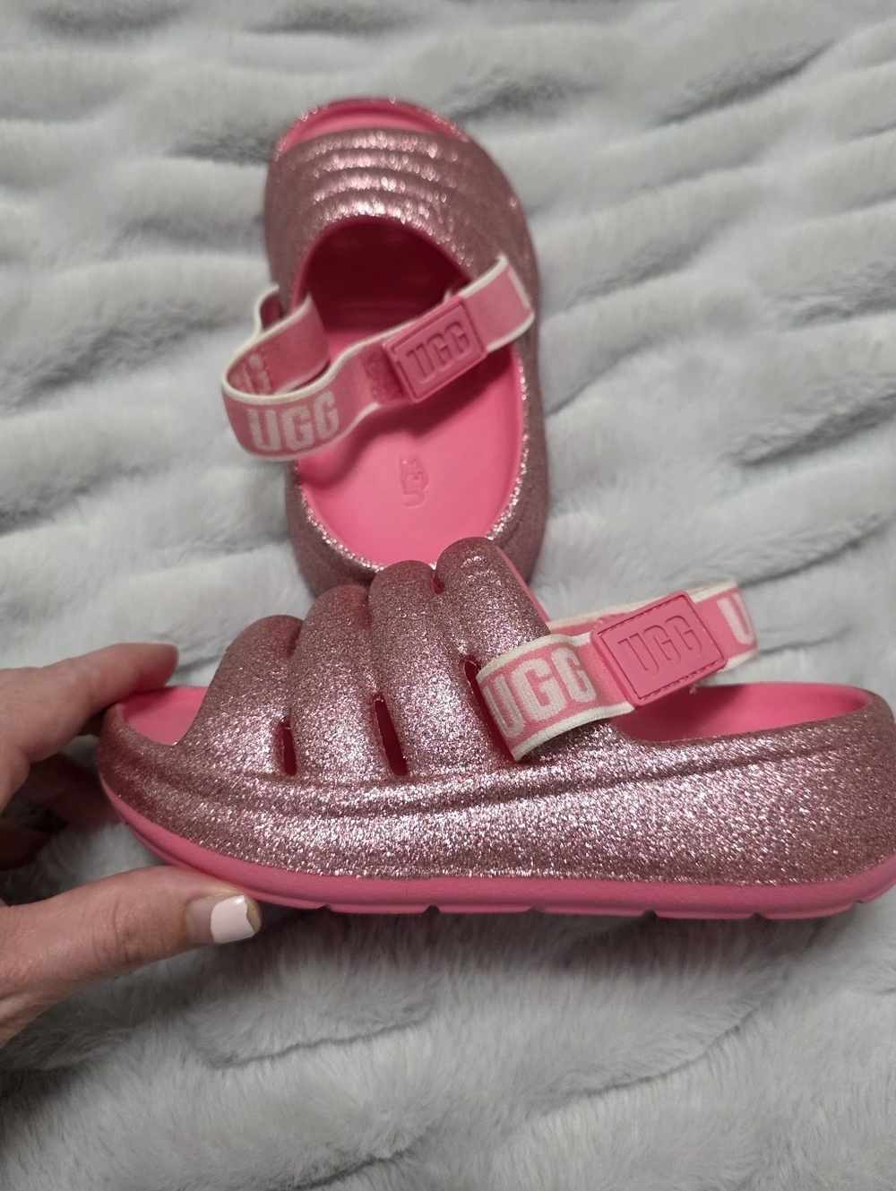 UGG K Sport Yeah Glitter Sandals Size 10 Toddler - Picture 10 of 11